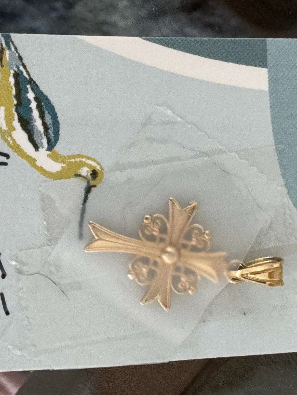 14k Gold cross pendant
